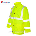 Workable Price 100% Waterproof Raincoat Hooded,Night Work ANSI Class 3 Safety Pocket Rainwear